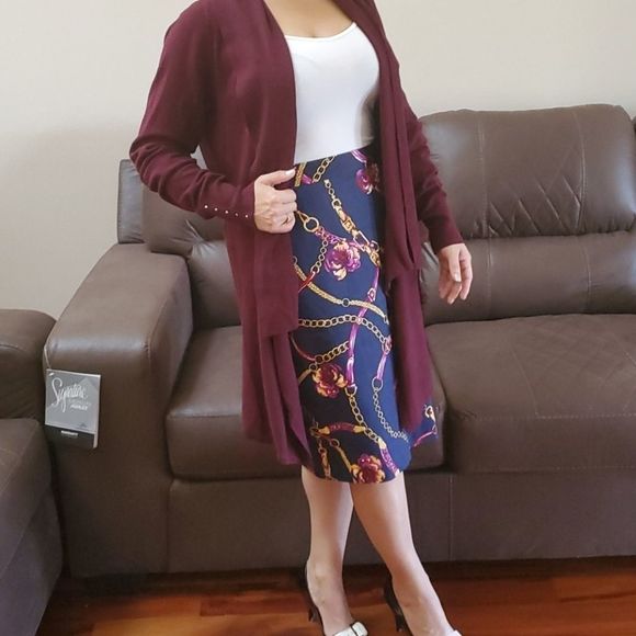 NWOT Charter Club Navy Equestrian Print Skirt - Picture 5 of 8